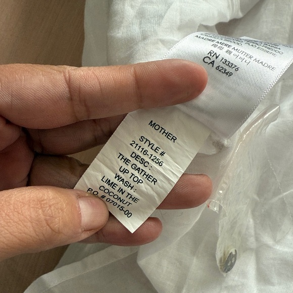 MOTHER The Gather It Up Front Button Embroidered White Top Women’s Size XL - Picture 16 of 16